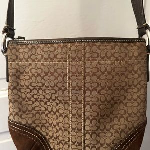 Coach Brown Crossbody Bag with Signature Pattern